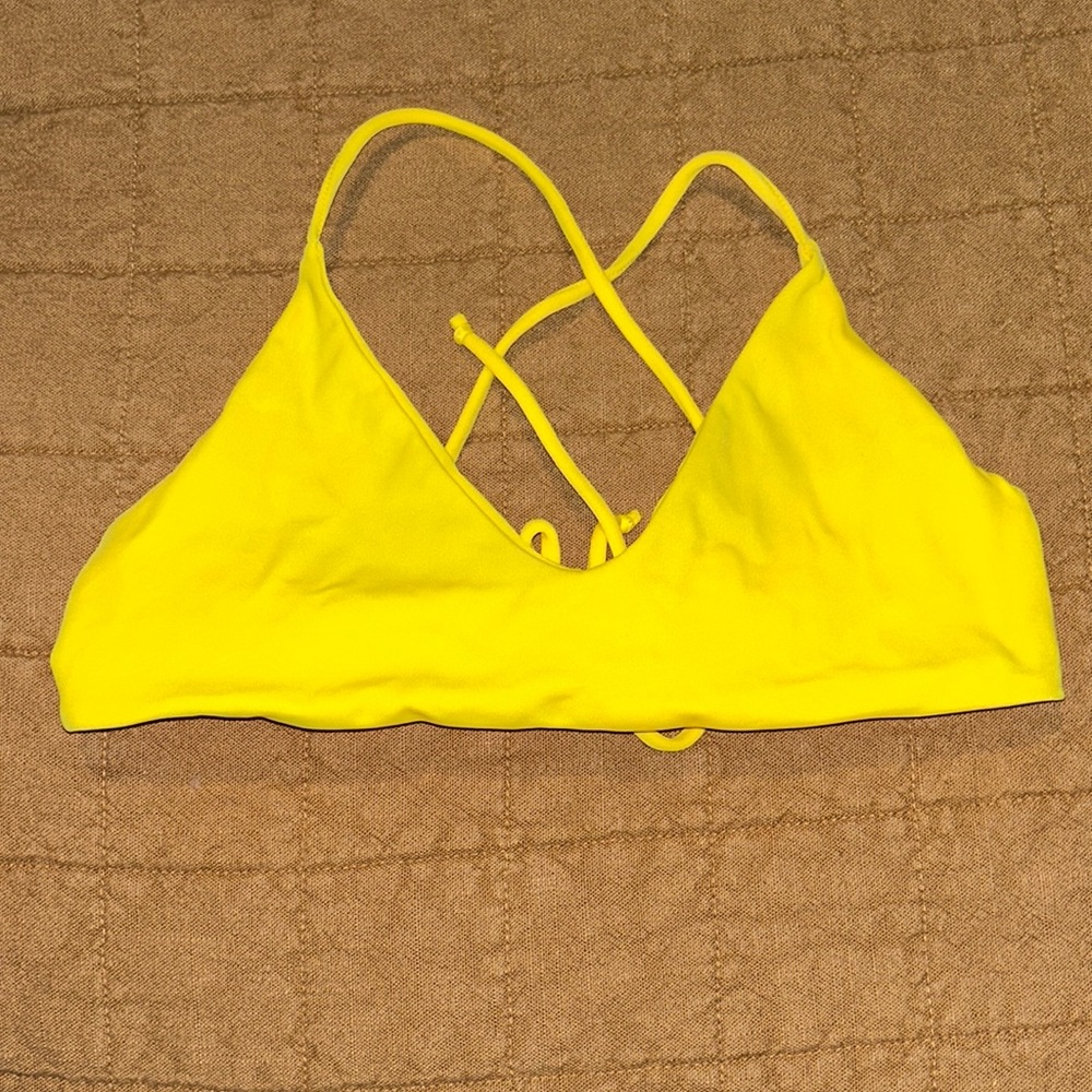 Adjustable Back Yellow Bikini Top
